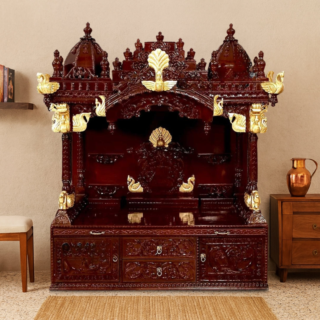 lifestyle image of Kesar Teak Wood Mandap (Cherry)