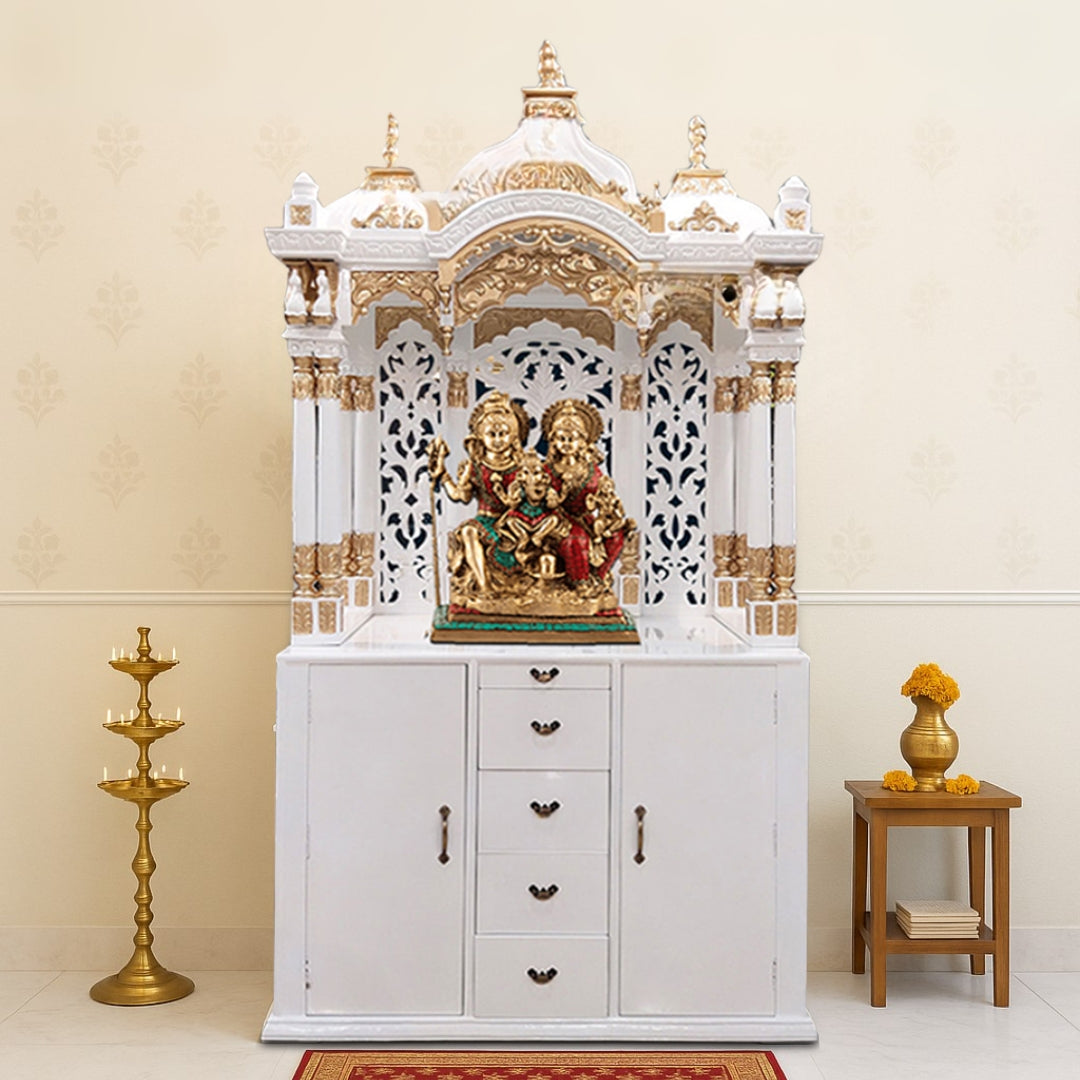 lifestyle view Sudhakar Teak Wood Mandap (White Gold)