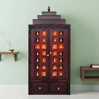 lifestyle view of Devalaya Teak Wood Mandir (Brown)