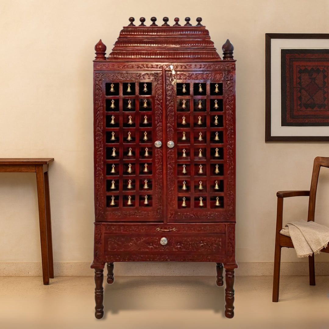 lifestyle view of Devashri Teak Wood Mandap (Brown)