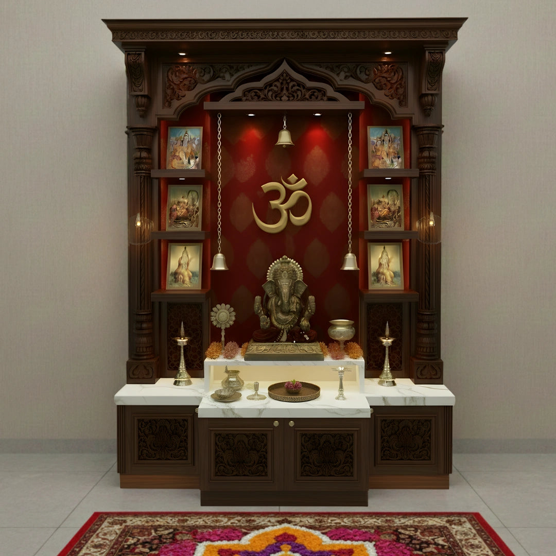 lifestyle view of Ghantika Teak Wood Mandap (Brown)