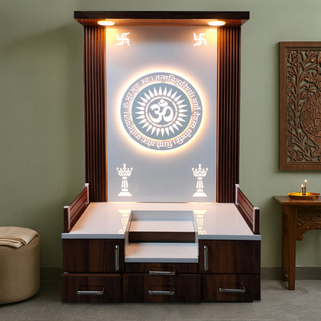 lifestyle view of Hamsika Teak Wood Mandap (Brown)