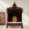 lifestyle view of Hiranya Teak Wood Mandir (Brown)