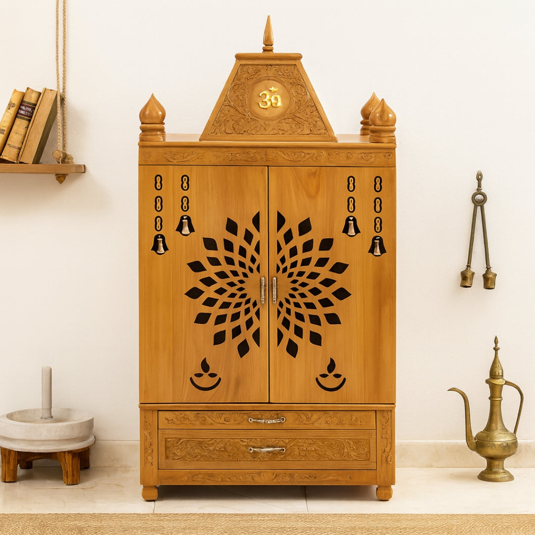 lifestyle view of Kailasa Teak Wood Mandir (Teak)