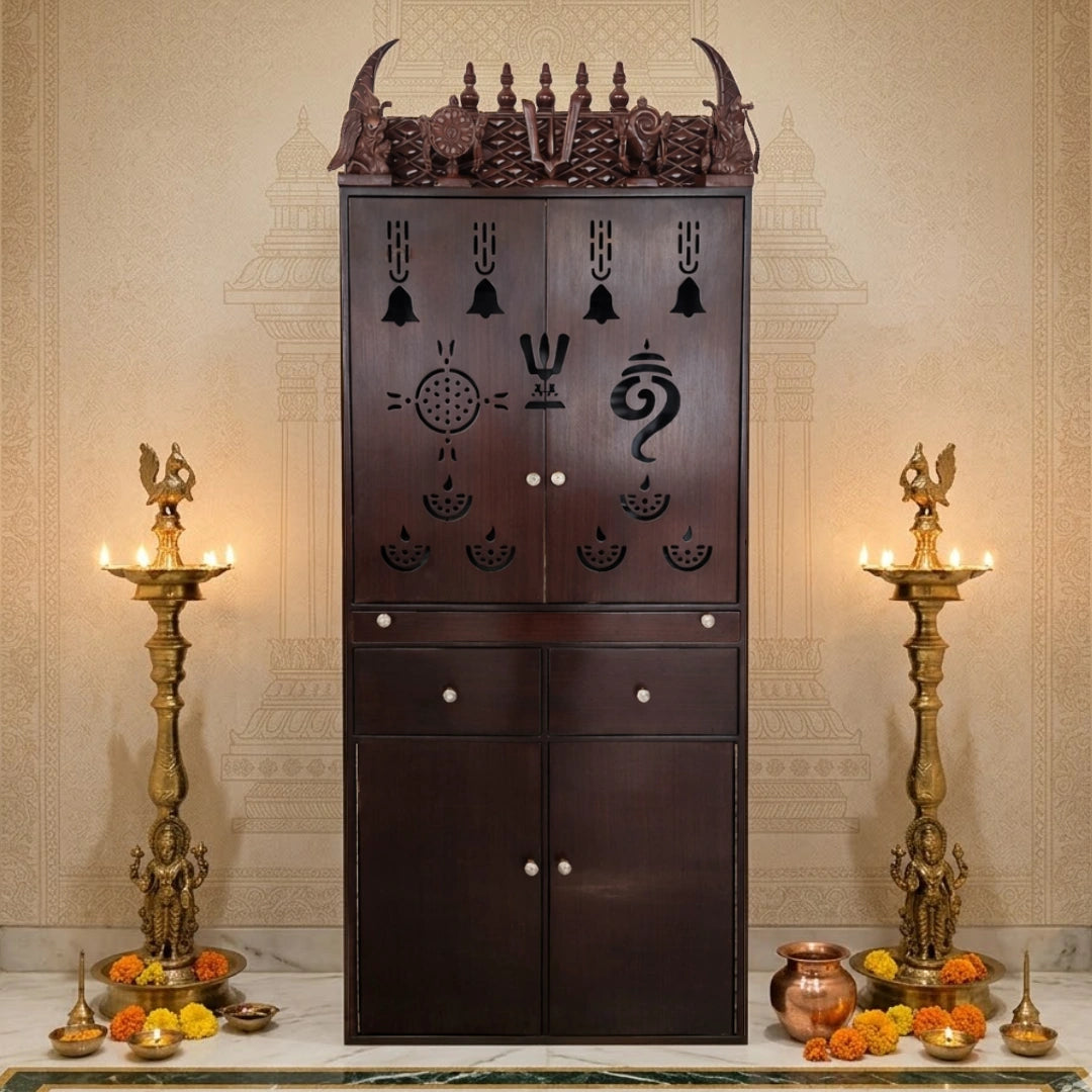 lifestyle view of Kanish Teak Wood Mandap (Brown)