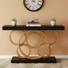 Pique Solid Wood Console Table (Black Gold)