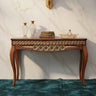 Vortex Solid Wood Console Table (Teak Gold)