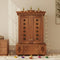 lifestyle view of Vrittika Teak Wood Pooja Mandap with Door (Teak)