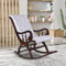 Touffy Fabric Upholstered Teak Wood Rocking Chair lifestyle view