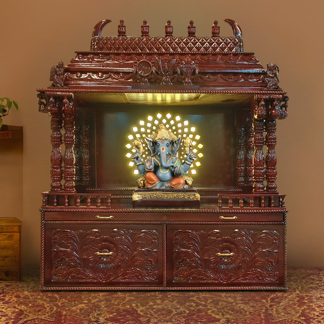 lifestyle view of Omprabha Teak Wood Mandap (Brown)