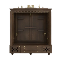 open door view of Divyasthal Teak Wood Pooja Mandap with Door (Wenge)