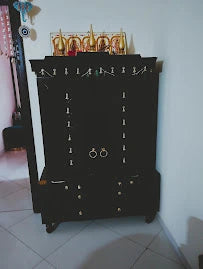 Customer photo: pooja mandap, brown finish in their home