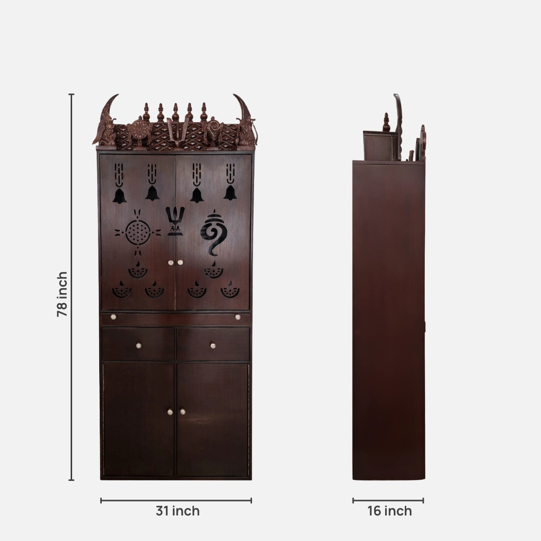 Kanish Teak Wood Mandap (Brown)