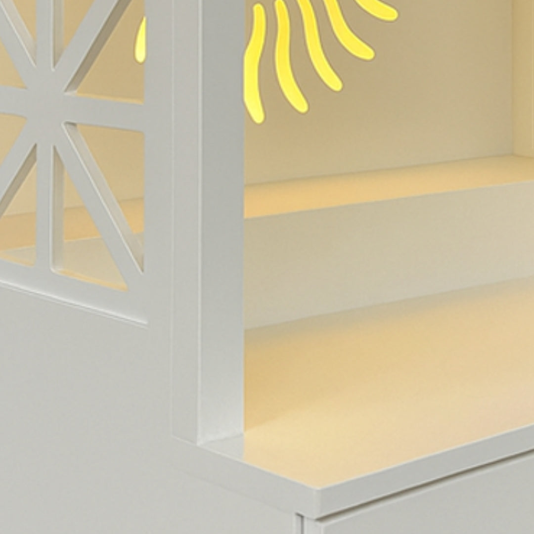 Girivasa Teak Wood Mandir (White)