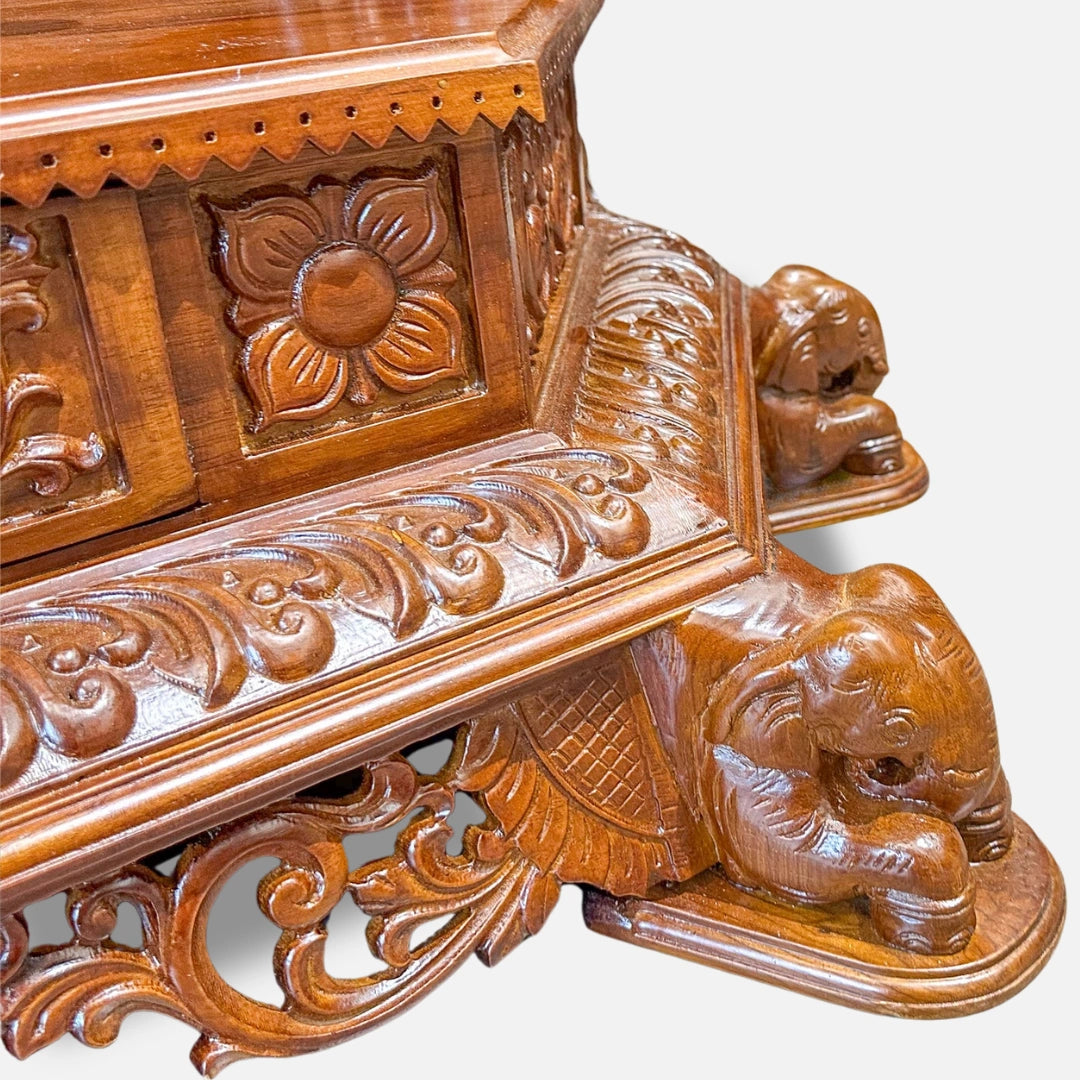 zoom view of Aarzo Teak Wood Mandir (Teak)