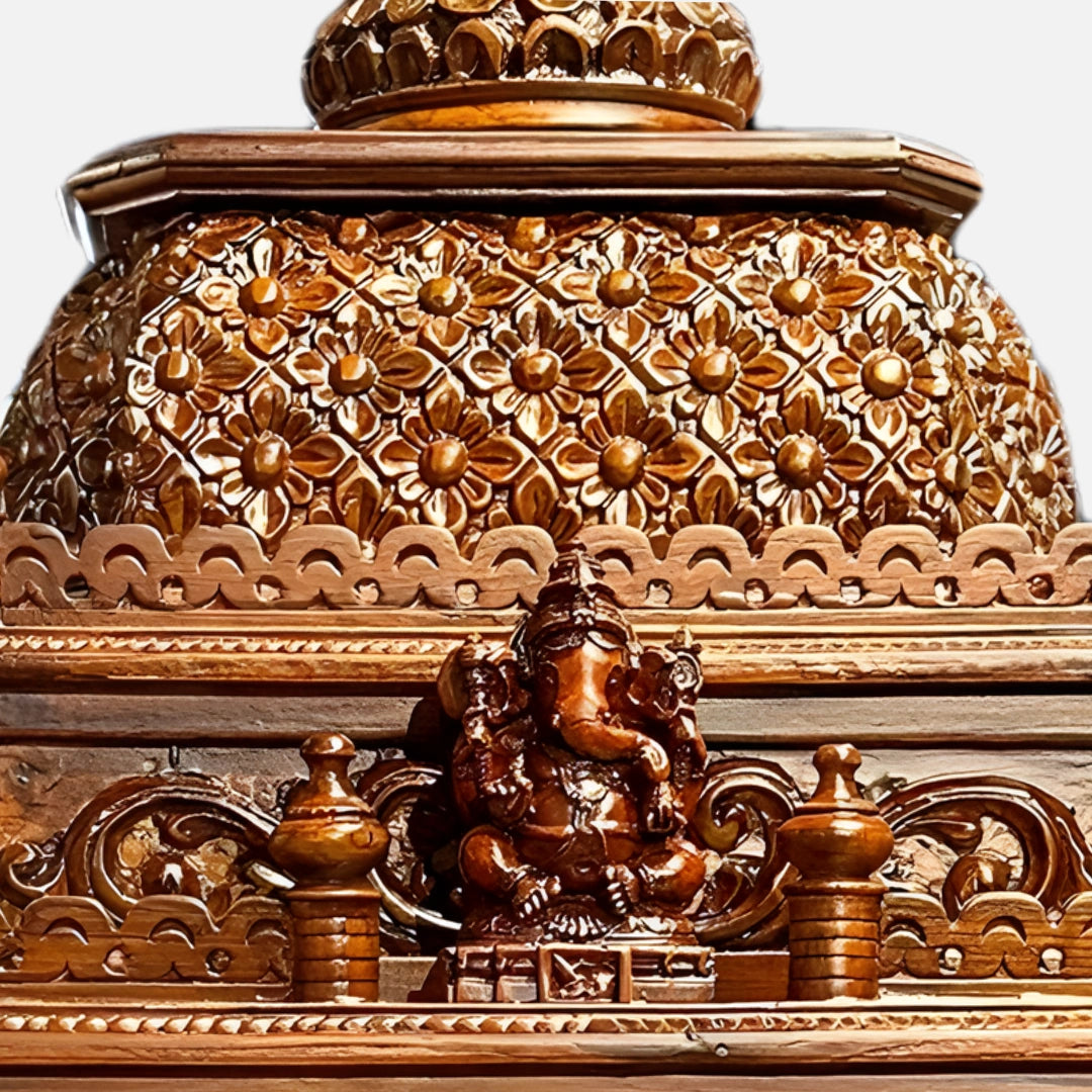 zoom view of Asha Teak Wood Mandap (Teak) dimensions