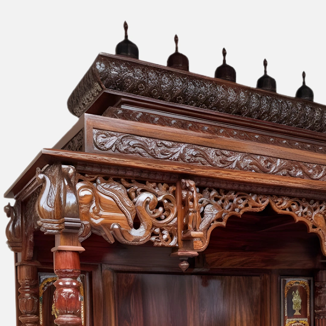 zoom view of Bhavani Teak Wood Mandap (Brown)