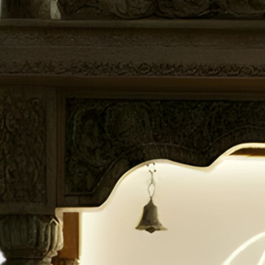 zoom view of Ishvarpeeth Teak Wood Mandap (Brown)