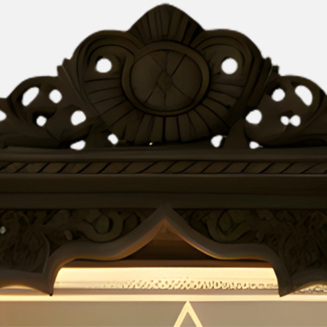 zoom view of Karuneshwar Teak Wood Mandap (Brown)