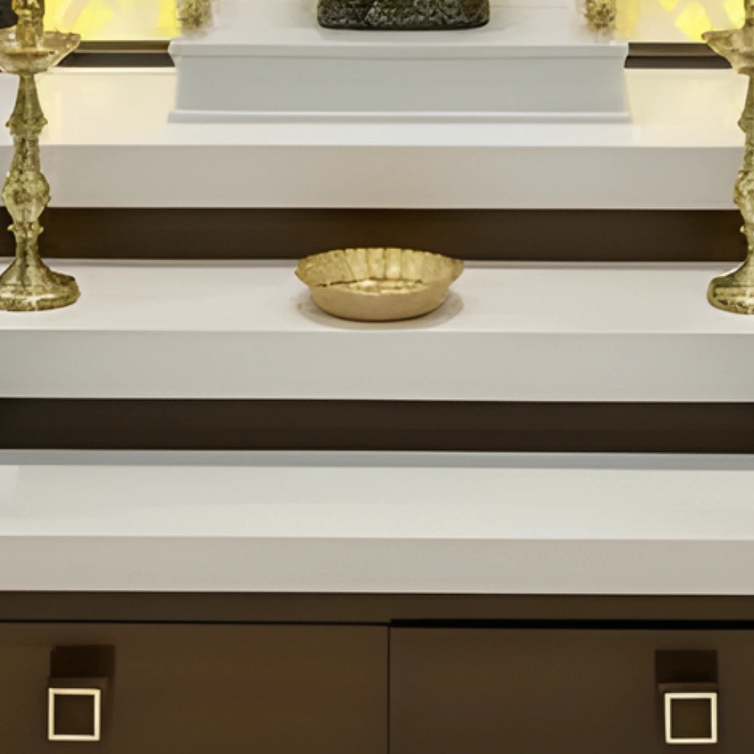 zoom view of Ompeeth Teak Wood Mandap (Brown)