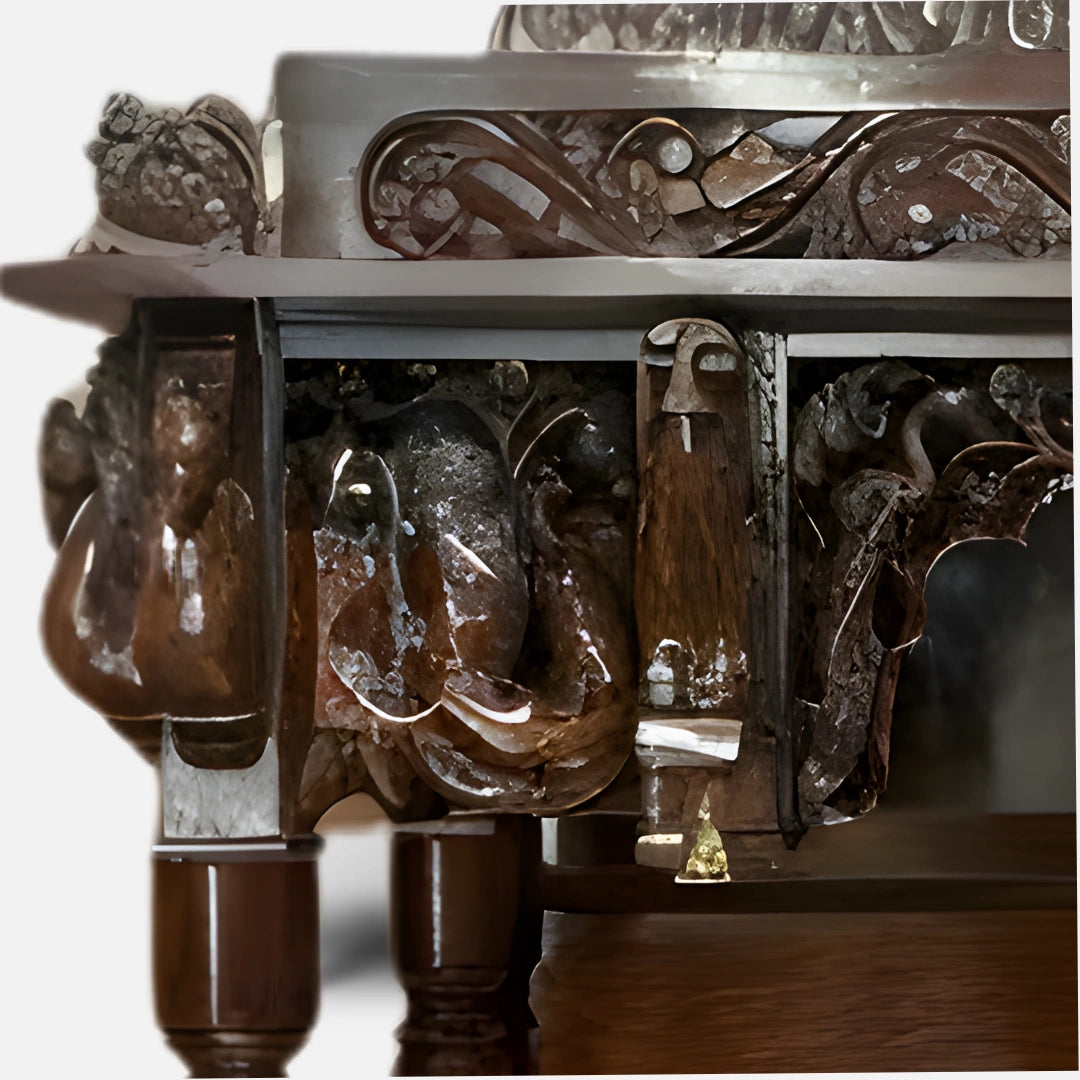 zoom view of Shambhavi Teak Wood Mandap (Brown)
