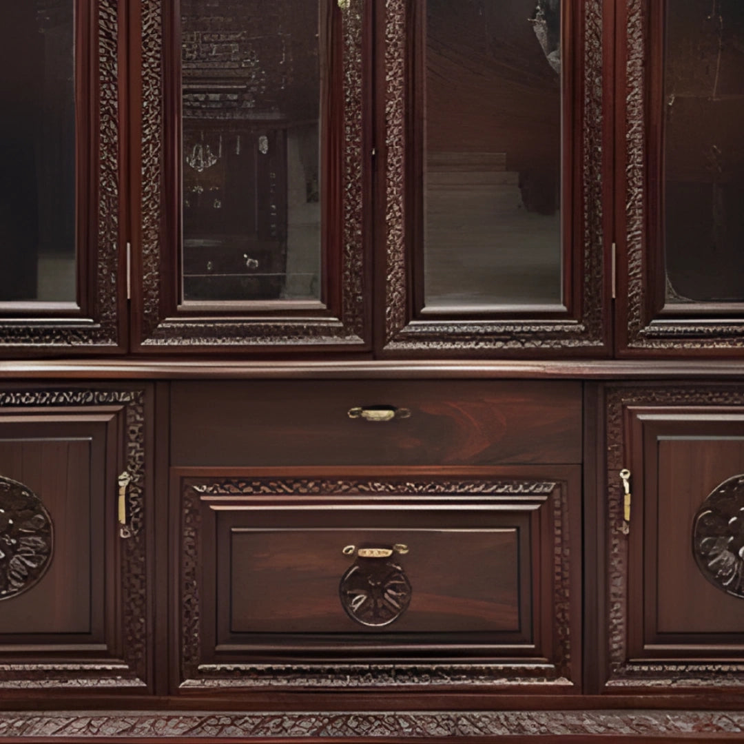 zoom view of Satyarath Teak Wood Mandap (Brown)
