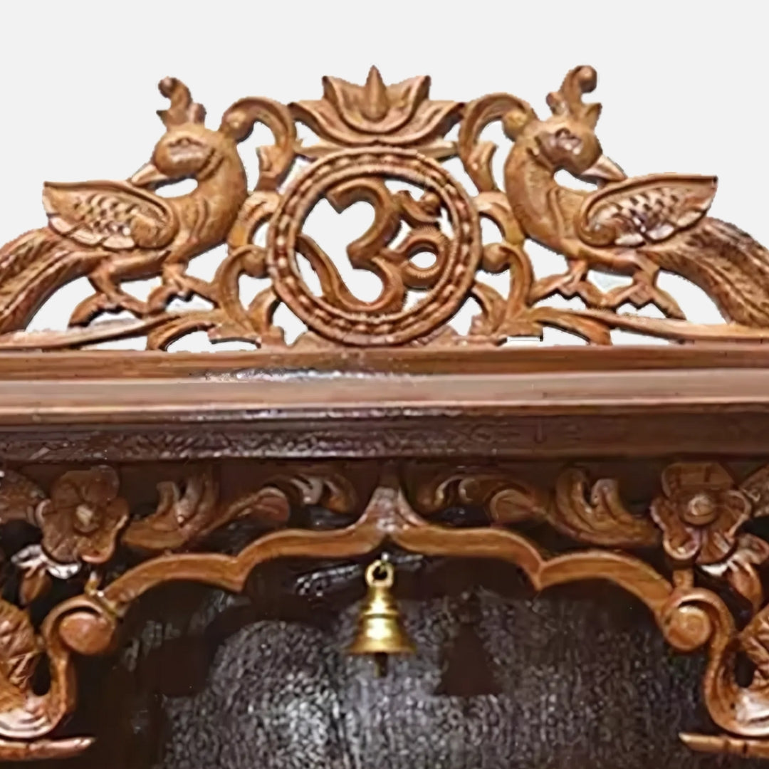 zoom view of Archika Teak Wood Mandir (Teak)