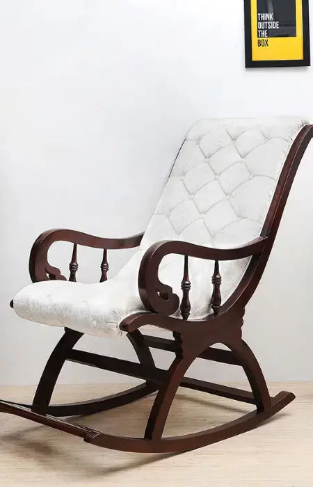 Handcrafted teakwood rocking chair