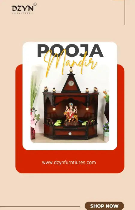 Well crafted dzyn furnitures' floor rested pooja mandir