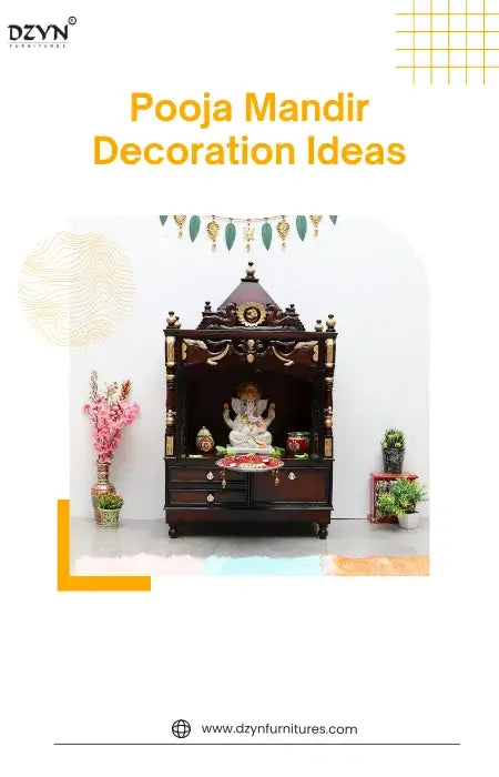 A decorated pooja mandir for home