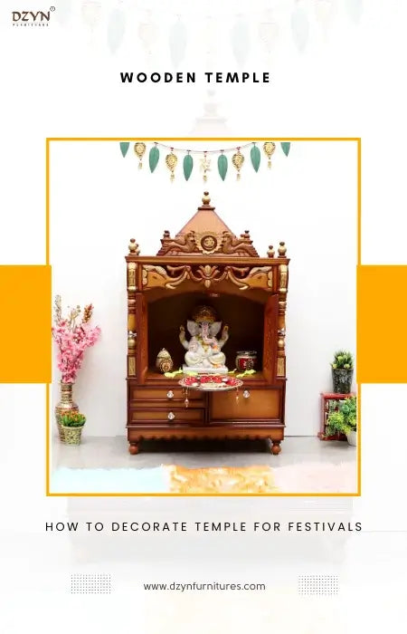 A well decorated wooden pooja mandir in home