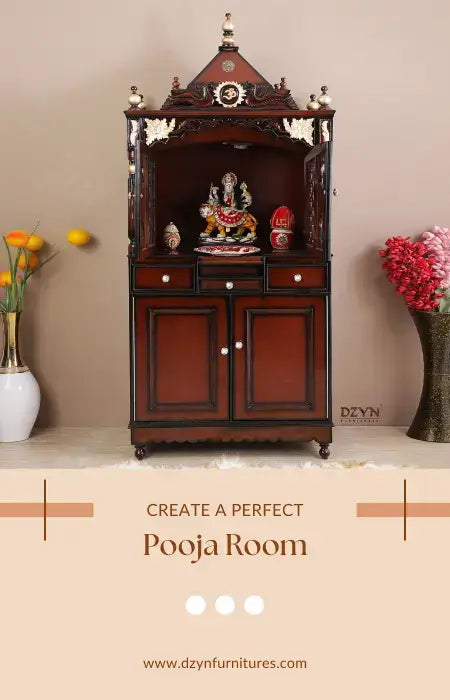 wooden pooja mandir for pooja room