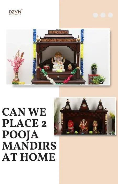 two wooden pooja mandir placed in a home