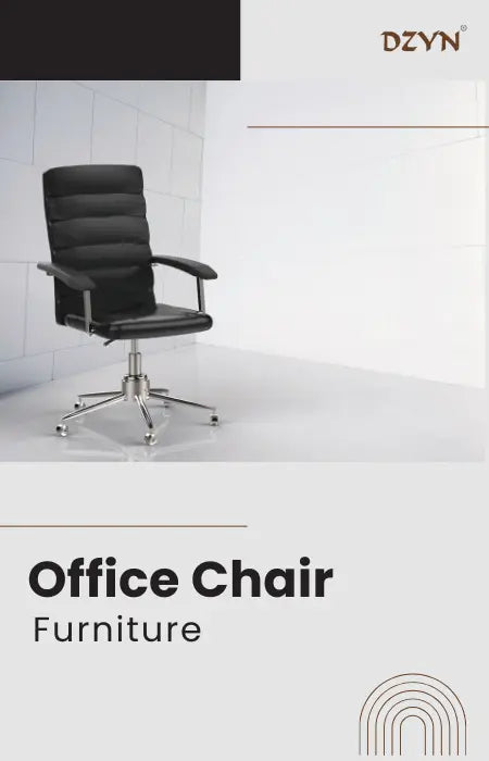 An office chair placed in an office.