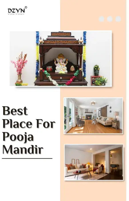 wooden pooja mandir placed in the best direction in a house