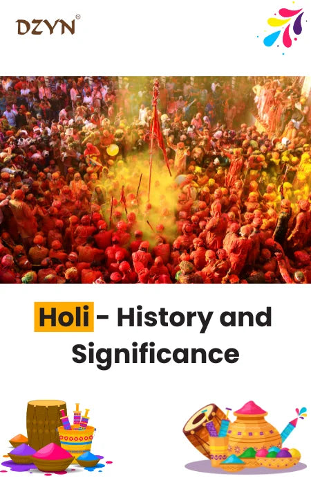 Holi history and significance - crowd celebrating Holi with coloured powder