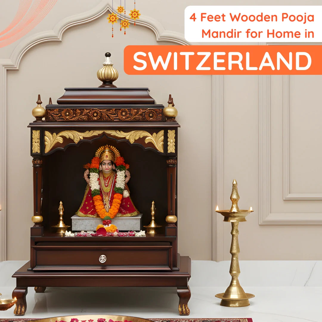 4 Feet Pooja Mandir in Switzerland image 