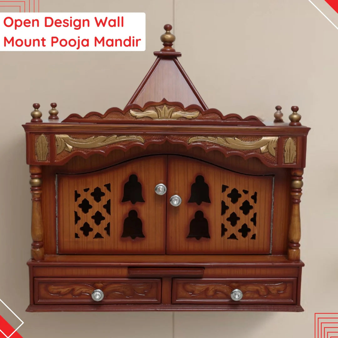 Open Design Wall Mount Pooja Mandir image