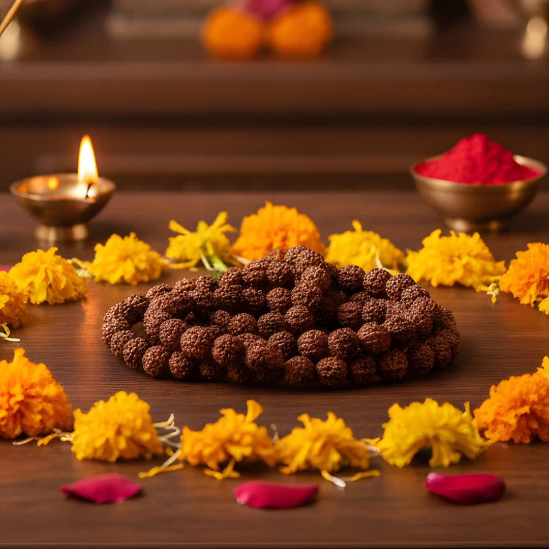 Rudraksha Mala (Large) lifestyle view 