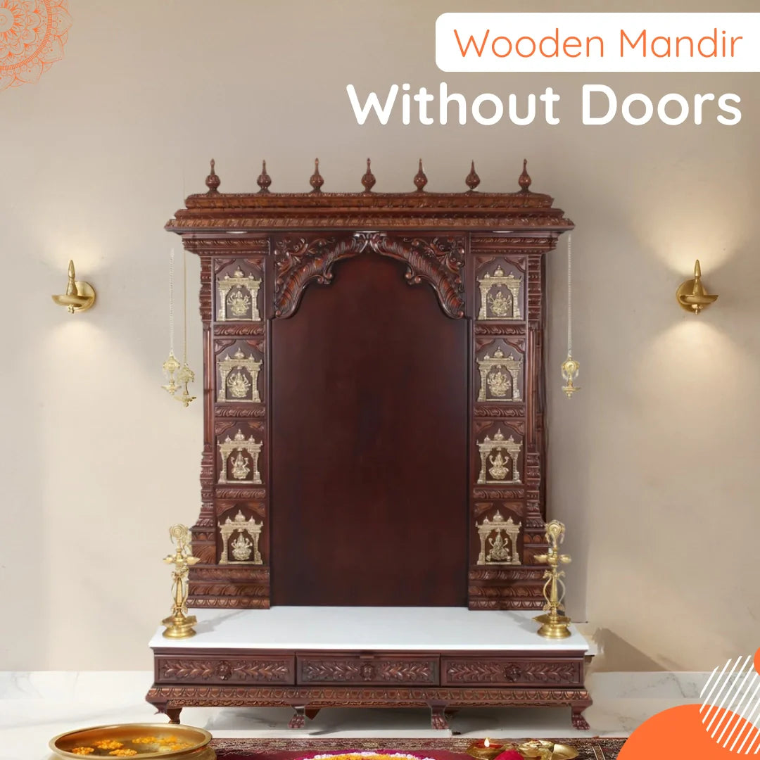 Wooden Mandir without Doors image 
