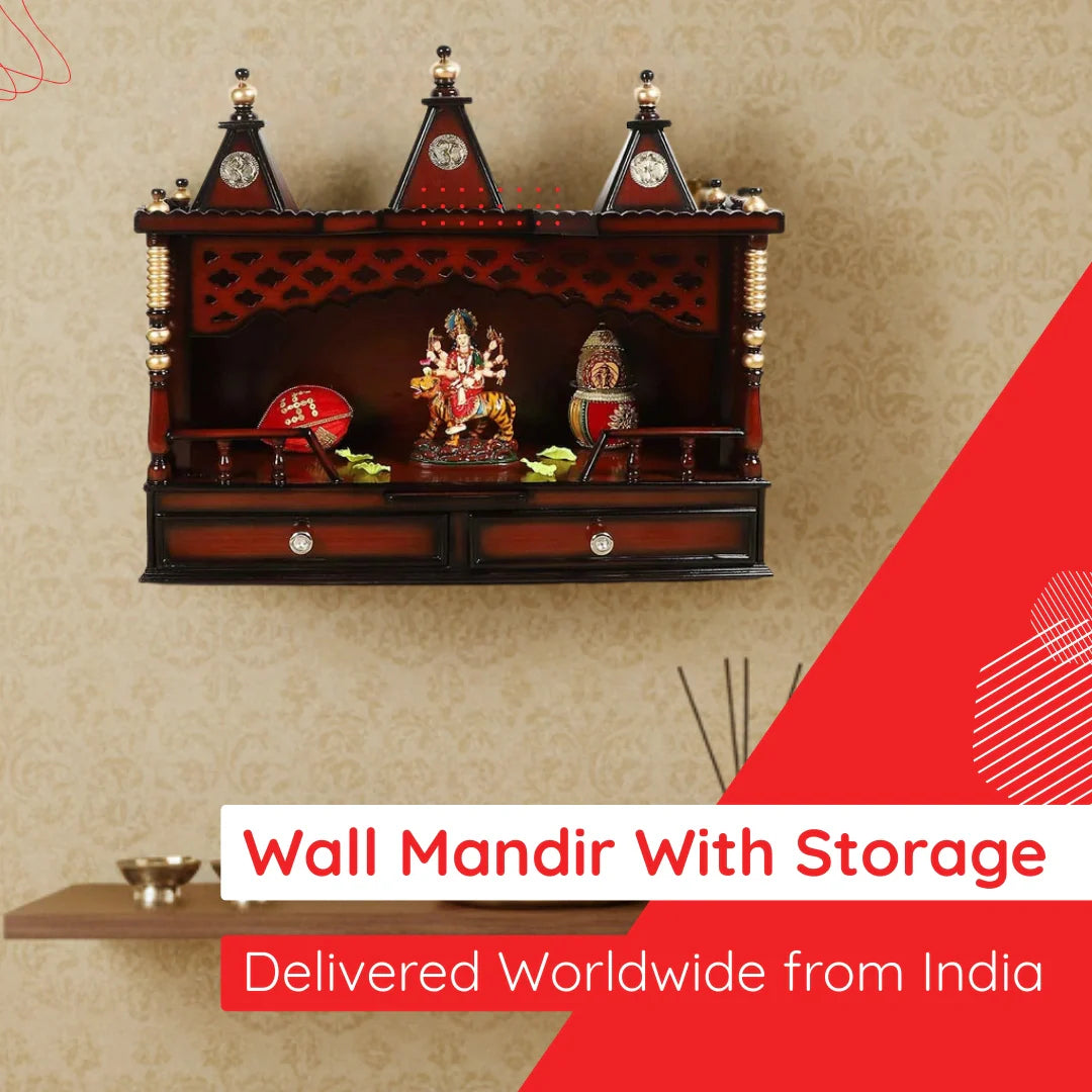 Wall Mandir With Storage image 