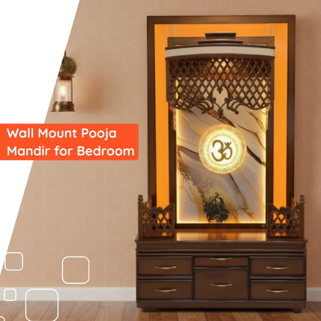 Wall Mount Pooja Mandir for Bedroom 