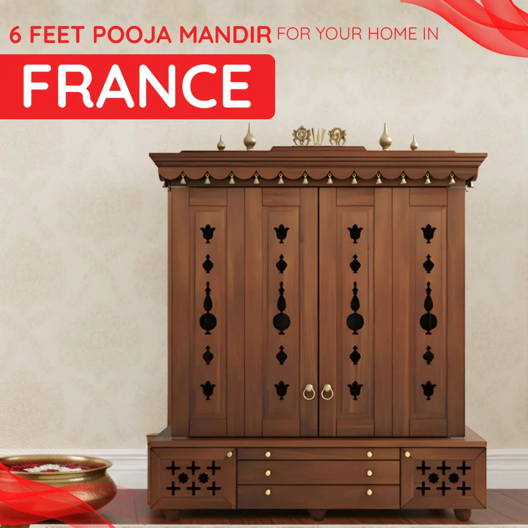 6 Feet Pooja Mandir in France image 