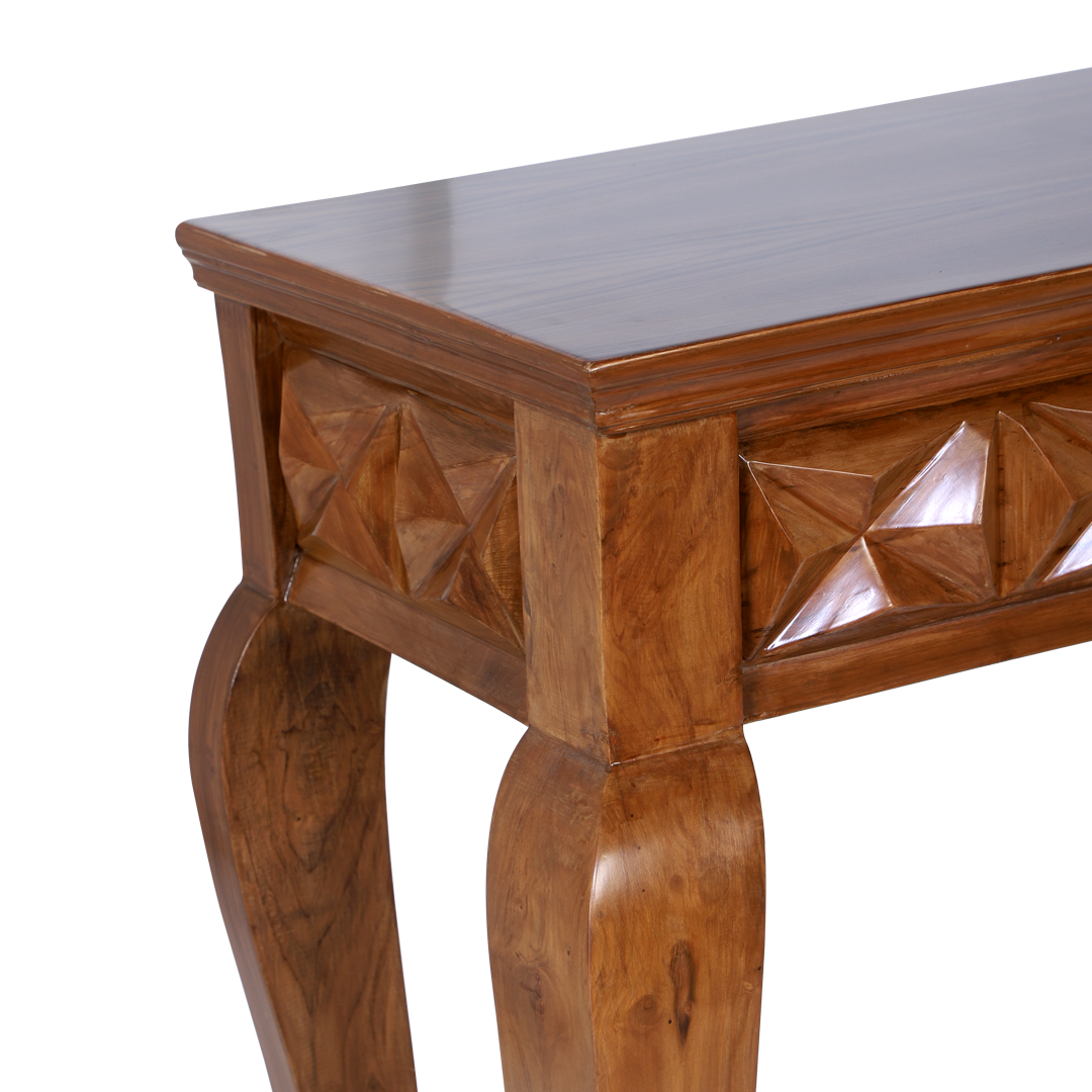Ziri Solid Wood Console Table (Teak Gold)