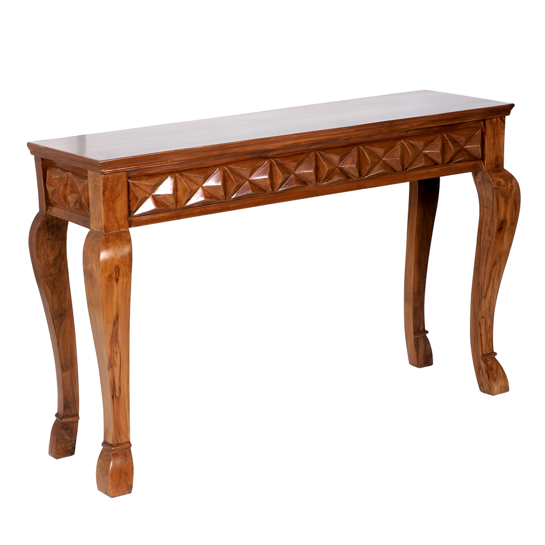 Ziri Solid Wood Console Table (Teak Gold)