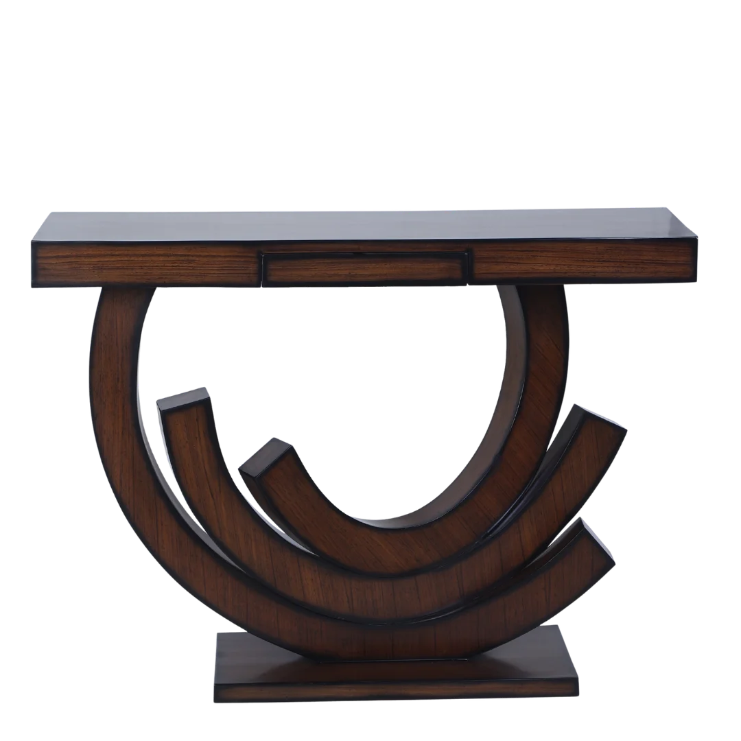 Warc Solid Wood Console Table with Drawer Mahogany