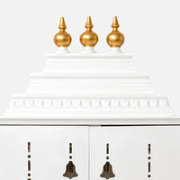 Devakriti Teak Wood Pooja Mandir With Doors (White)