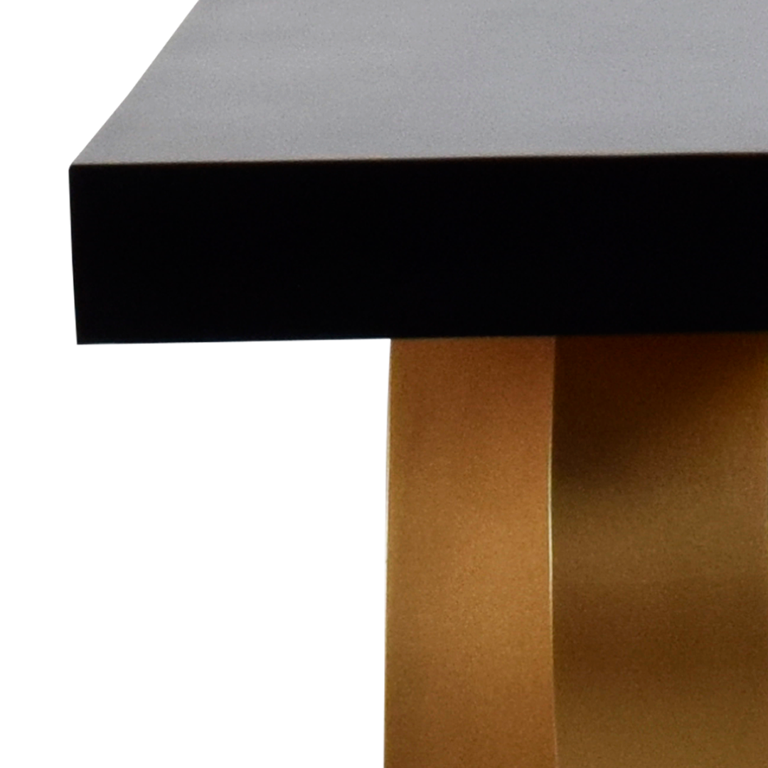 Pique Solid Wood Console Table (Black Gold)