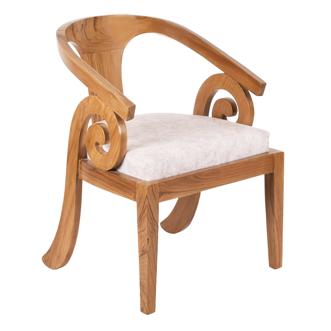 Arlaxa Teak Wood Arm Chair (Teak Beige)
