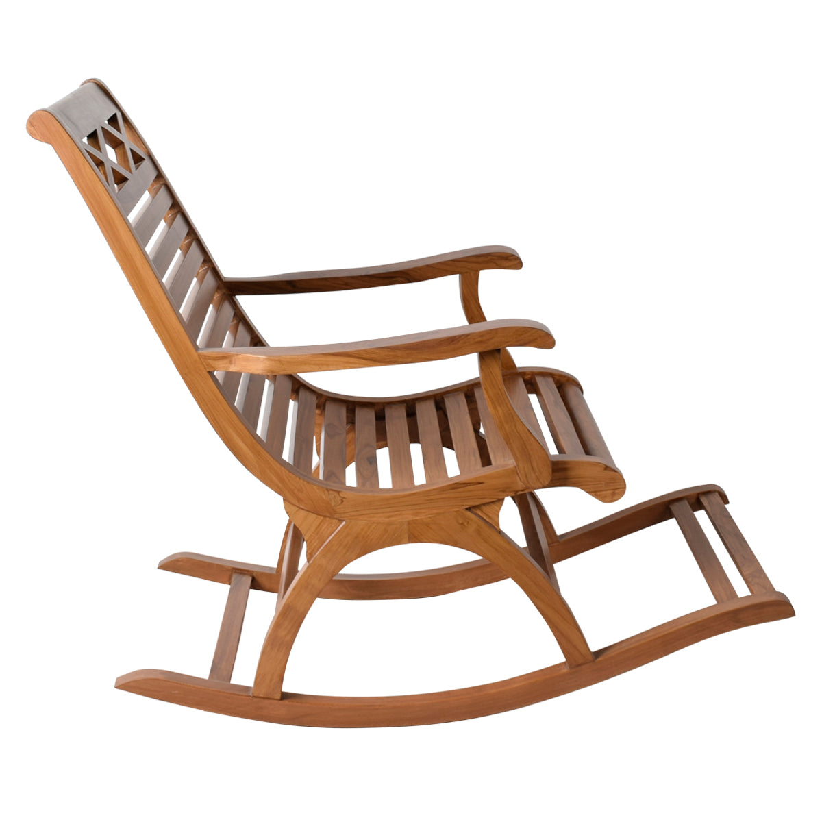 Mince Teak Wood Rocking Chair (Teak)